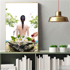Tranh đẹp psd cô gái spa
