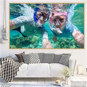 Tranh đẹp cặp đôi đại dương lặn biển