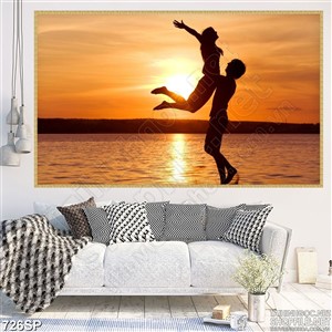 Tranh đẹp in wall cặp đôi dưới ánh mặt trời