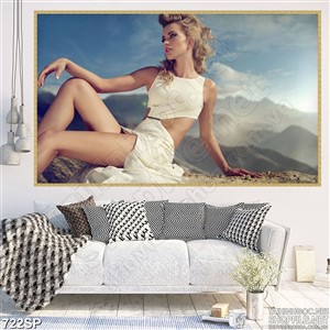 Tranh đẹp cô gái quyến rũ váy trắng