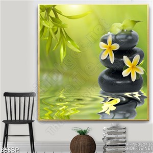 Tranh hoa lan sức vàng in uv