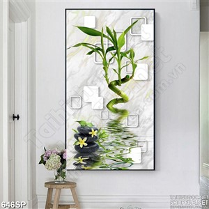 Tranh in uv cành trúc nghệ thuật