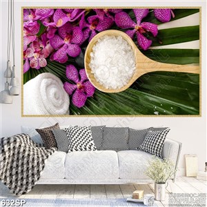 Tranh in spa hoa và đá muối