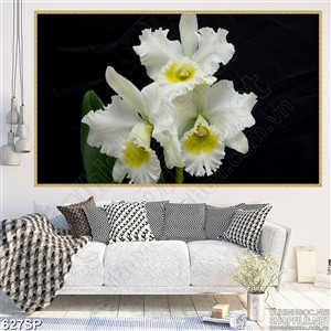 Tranh wall hoa lan trắng mới nhất