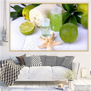Tranh in đẹp chanh và tinh dầu chanh