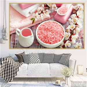 Tranh muối hồng thư giãn đẹp