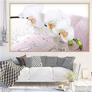 Tranh hoa lan trắng in uv