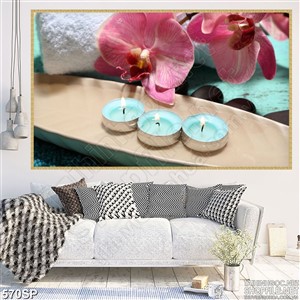Tranh in wall nến thơm và hoa