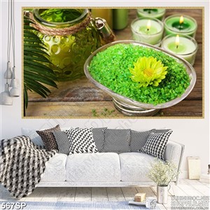 Tranh in wall đẹp chùm hoa lan vàng