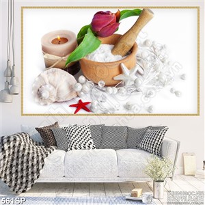 Tranh đẹp muối biển trắng và sao biển