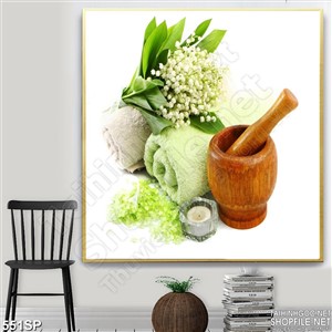 Tranh đẹp spa hoa bayby  và cối chày