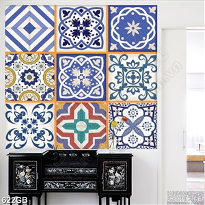 Tranh gạch ô vuông in 3d họa tiết màu đa dạng