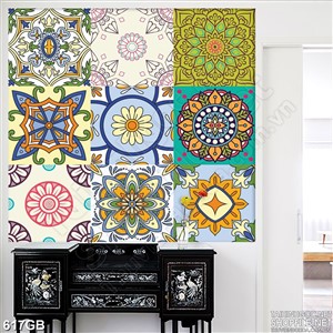 Tranh gạch trang trí in nghệ thuật họa tiết ô vuông