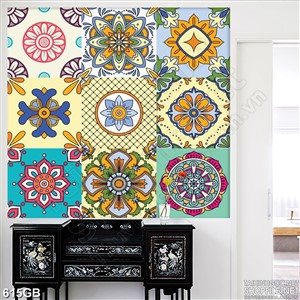 Tranh gạch ốp tường in nghệ thuật họa tiết ô vuông