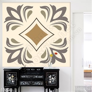 Tranh gạch in bếp hoa văn đơn giản