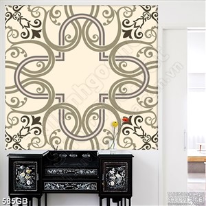 Tranh gạch bông lát sàn màu đồng in uv