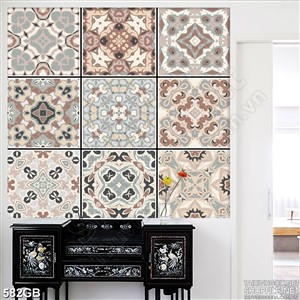 Tranh gạch bông ô vuông ghép in nghệ thuật