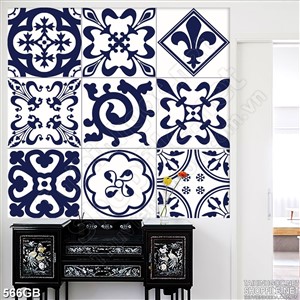 Tranh gạch trang trí in bếp họa tiết tối màu