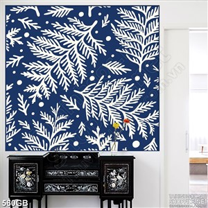 Tranh gạch ốp tường in họa tiết chiếc lá xanh