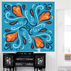 Tranh gạch ốp tường in uv họa tiết màu xanh