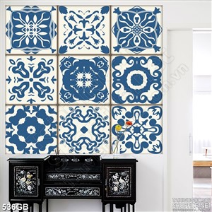 Tranh gạch bông in uv hoa văn ghép ô vuông