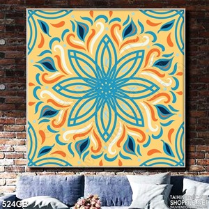 Tranh gạch trang trí in uv họa tiết màu vàng