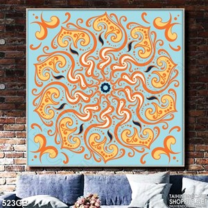 Tranh gạch trang trí tường in họa tiết màu vàng