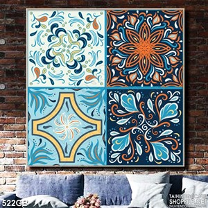 Tranh gạch ốp trang trí tường in họa tiết màu