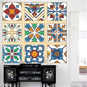 Tranh gạch ốp tường in hoa văn sắc nét