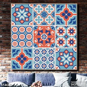 Tranh gạch bông ô vuông in họa tiết đa dạng