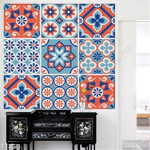 Tranh gạch bông ô vuông in màu đa dạng