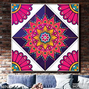 Tranh gạch trang trí tường in họa tiết màu