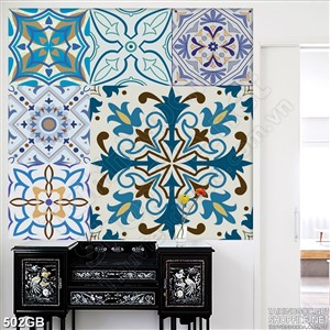 Tranh gạch bông ốp lát tường in bếp