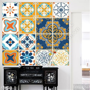 Tranh gạch ốp sàn in uv hoa văn màu cổ điển