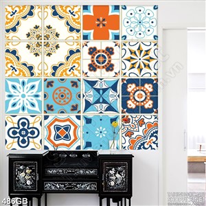 Tranh gạch ốp sàn in hoa tiết màu cổ điển