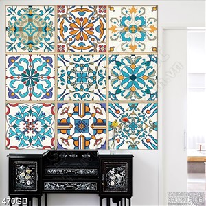 Tranh gạch bông in uv họa tiết màu trang nhã