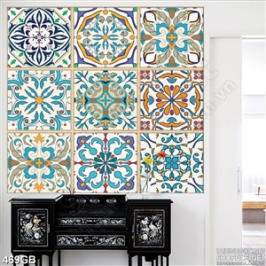 Tranh gạch bông in uv họa tiết màu cổ điển