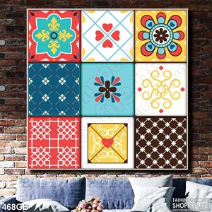 Tranh gạch ốp nền in uv họa tiết màu