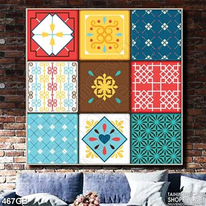 Tranh gạch ốp tường in 3d họa tiết màu