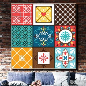 Tranh gạch ốp tường họa tiết màu in kính