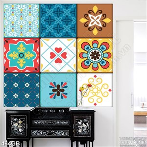 Tranh gạch ốp ghép họa tiết in kính