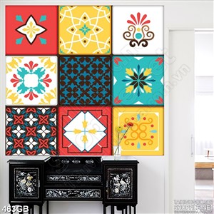 Tranh gạch ốp ghép in uv màu cổ điển