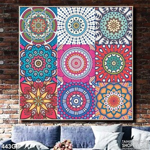 Tranh gạch in kính họa tiết hồng