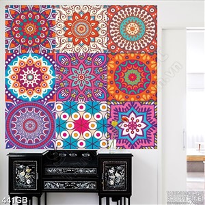 Tranh gạch ô vuông in 3d họa tiết treo tường