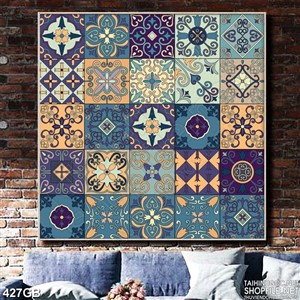 Tranh gạch in kính họa tiết cổ điển