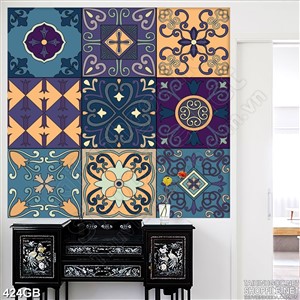 Tranh gạch ốp sàn in uv họa tiết cổ điển
