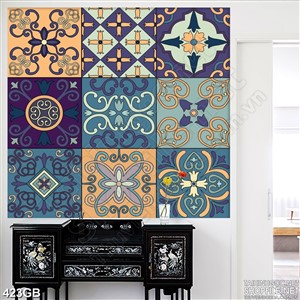 Tranh gạch ốp sàn in họa tiết cổ điển