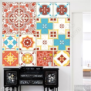 Tranh gạch bông in uv họa tiết  hoa đỏ