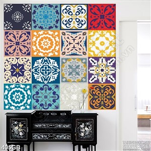 Tranh gạch bông trang trí tường in màu