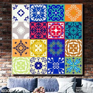 Tranh gạch bông ốp đa dạng màu sắc